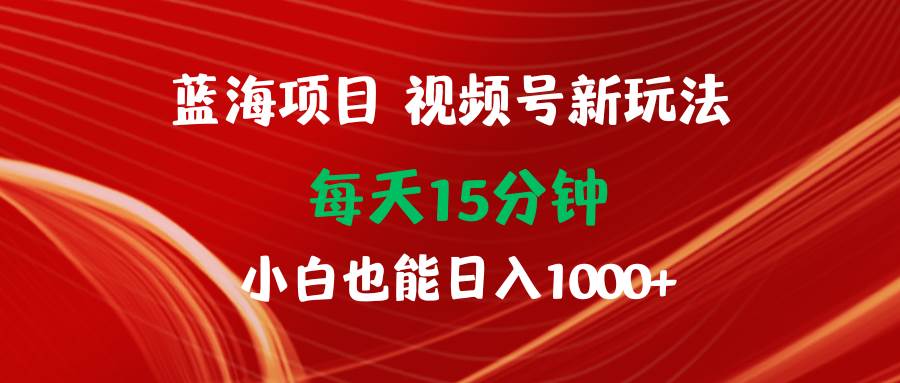 (9813期)蓝海项目视频号新玩法 每天15分钟 小白也能日入1000+-靠谱项目库