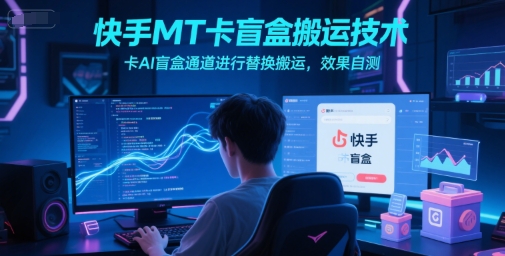 快手MT卡盲盒搬运技术，卡AI盲盒通道进行替换搬运，效果自测-靠谱项目库