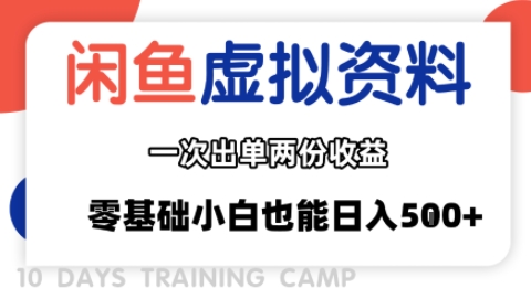闲鱼虚拟资料新变现玩法，信息差项目，一次出单两份收益，无需囤货，可批量矩阵，零基础小白也能日入多张-靠谱项目库