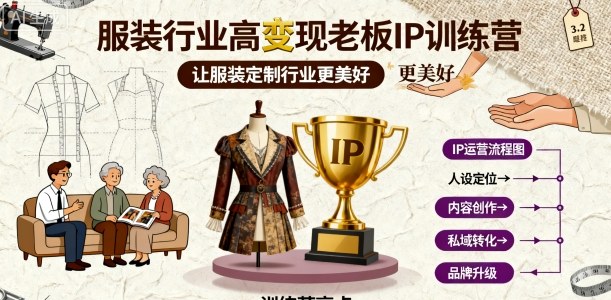 服装行业高变现老板IP训练营，让服装定制行业更美好-靠谱项目库