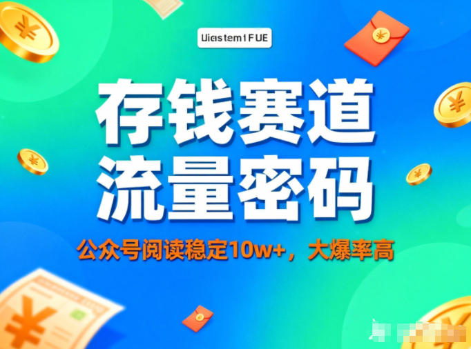 公众号做存钱赛道,流量大爆率高,阅读稳定10w+-靠谱项目库