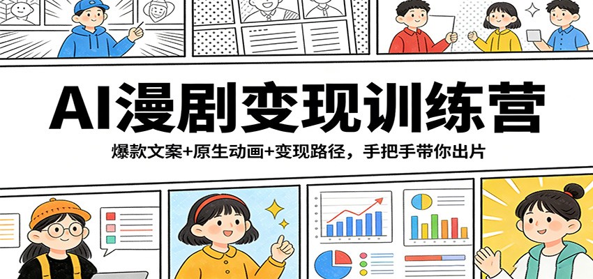 AI漫剧变现训练营：爆款文案+原生动画+变现路径，手把手带你出片-靠谱项目库
