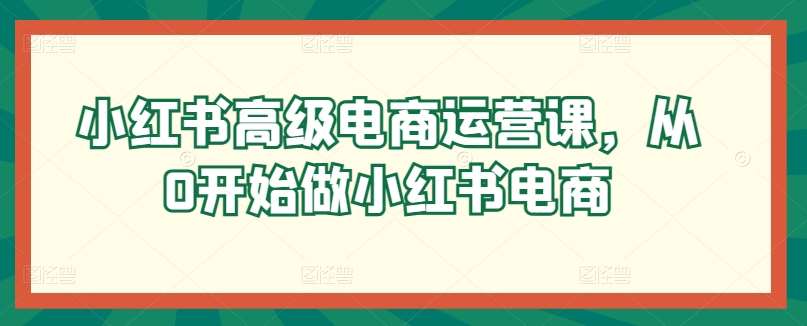 小红书高级电商运营课，从0开始做小红书电商-靠谱项目库