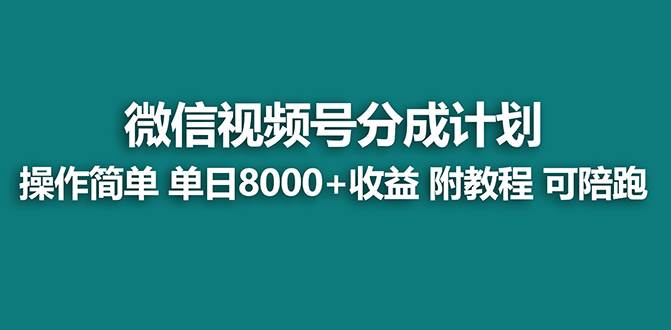 【蓝海项目】视频号分成计划，单天收益8000+，附玩法教程！-靠谱项目库