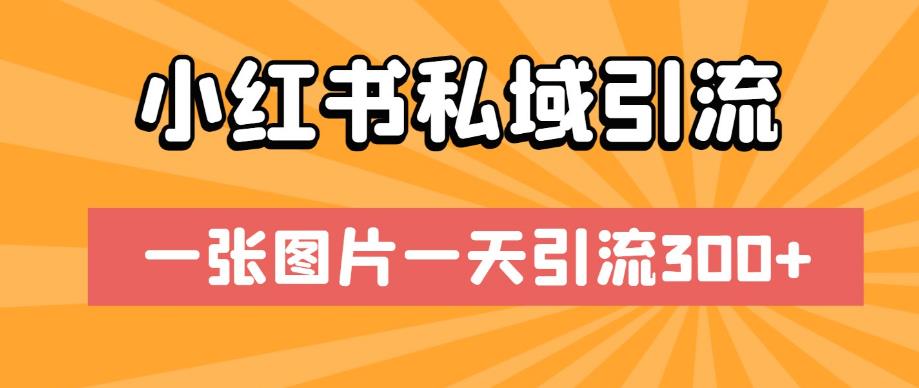 小红书私域引流，一张图片一天引流300+【揭秘】-靠谱项目库