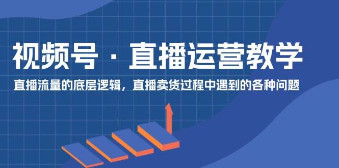 视频号 直播运营教学：直播流量的底层逻辑，直播卖货过程中遇到的各种问题-靠谱项目库