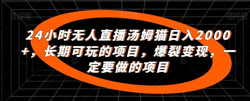 24小时无人直播汤姆猫日入2000+，长期可玩的项目，爆裂变现，一定要做的项目【揭秘】-靠谱项目库