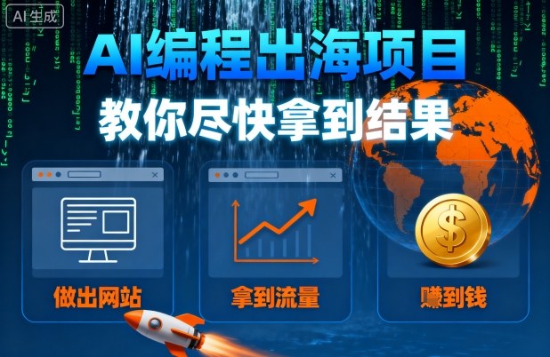 AI编程出海项目，教你尽快拿到结果-做出网站、拿到流量、賺到钱-靠谱项目库