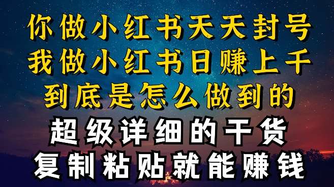 都知道小红书能引流私域变现,可为什么我能一天引流几十人变现上千,但你却频频封号违规被限流【揭秘】-靠谱项目库