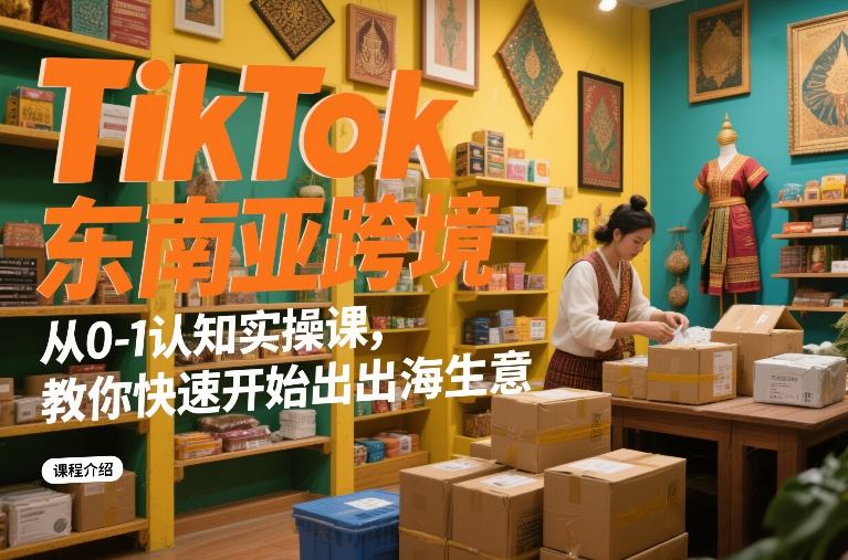 TikTok东南亚跨境从0-1认知实操课，教你快速开始出海生意-靠谱项目库