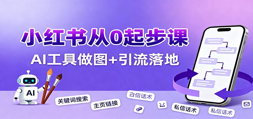 小红书引流从0起步，养号、内容发布、运营、AI工具做图，引流落地-靠谱项目库