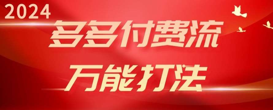 2024多多付费流万能打法、强付费起爆、流量逻辑、高转化、高投产【揭秘】-靠谱项目库