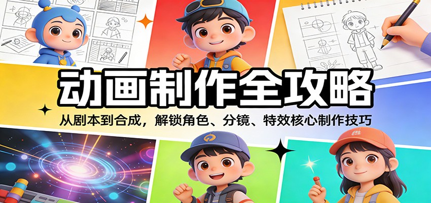 动画制作全攻略：从剧本到合成，解锁角色、分镜、特效核心制作技巧-靠谱项目库
