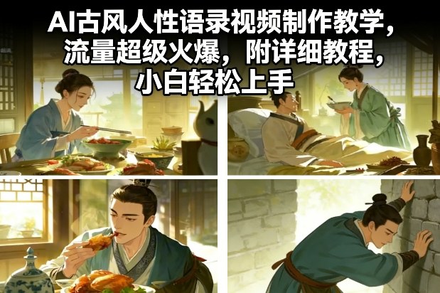 AI古风人性语录视频制作教学，流量超级火爆，附详细教程，小白轻松上手-靠谱项目库