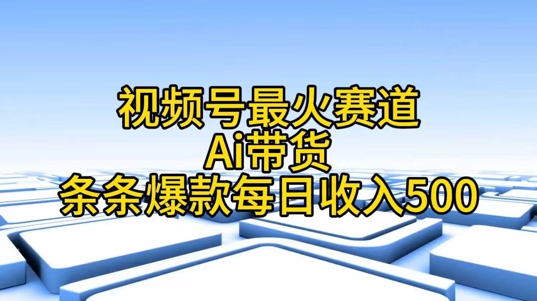 （11038期）视频号最火赛道——Ai带货条条爆款每日收入500-靠谱项目库