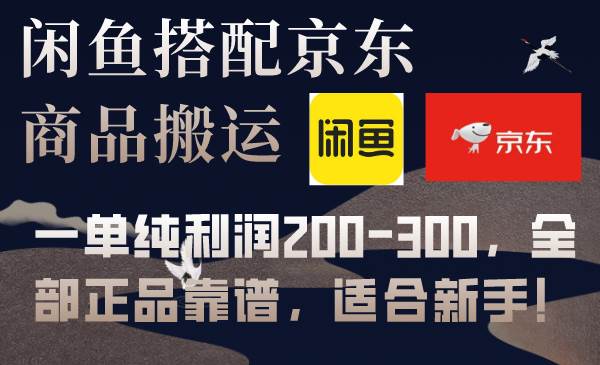闲鱼搭配京东备份库搬运，一单纯利润200-300，全部正品靠谱，适合新手！-靠谱项目库