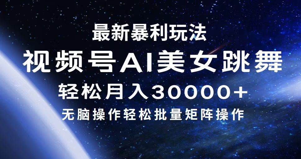 (12377期)最新暴利玩法视频号AI美女,简单矩阵轻松月入30000+-靠谱项目库