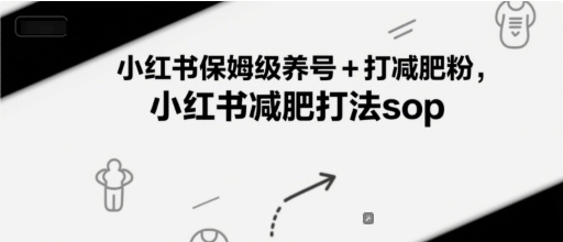 小红书保姆级养号+打减肥粉，小红书减肥打法sop-靠谱项目库