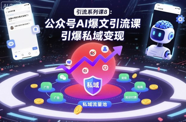 引流系列课8:公众号AI爆文引流课,引爆私域变现-靠谱项目库