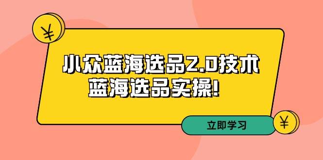 (9189期)拼多多培训第33期:小众蓝海选品2.0技术-蓝海选品实操!-靠谱项目库