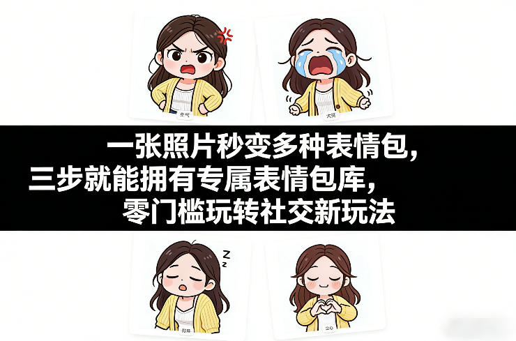一张照片秒变多种表情包，三步就能拥有专属表情包库，零门槛玩转社交新玩法【文档】-靠谱项目库