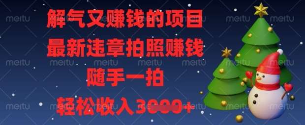 解气又挣钱的项目,最新违章拍照挣钱,随手一拍,轻松收入数张【揭秘】-靠谱项目库
