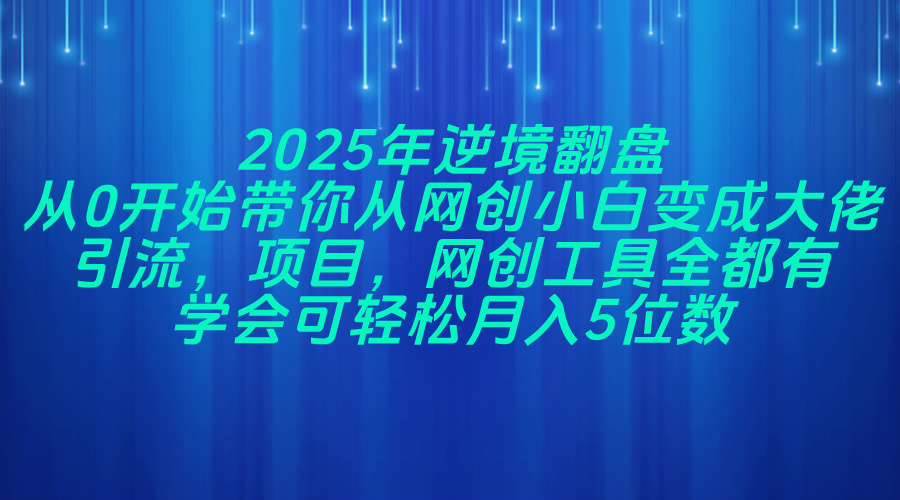 (14473期)2025年逆境翻盘,从0开始带你从网创小白变成大佬,引流,项目,网创工…-靠谱项目库