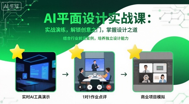 AI平面设计实战课，实战演练，解锁创意之门，掌握设计之道-靠谱项目库