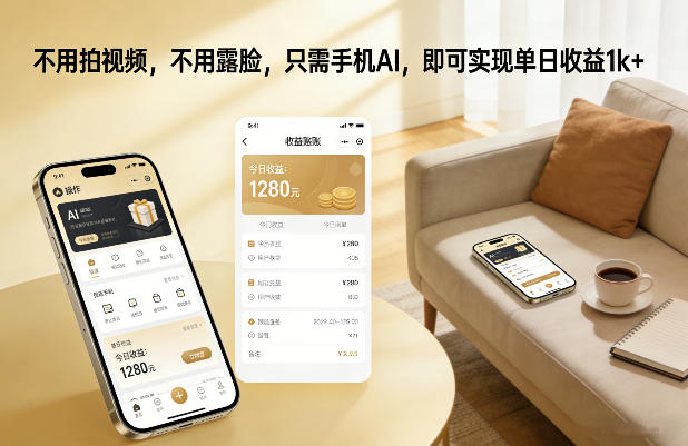 不用拍视频,不用露脸,只需手机AI,即可实现单日收益1k+【揭秘】-靠谱项目库