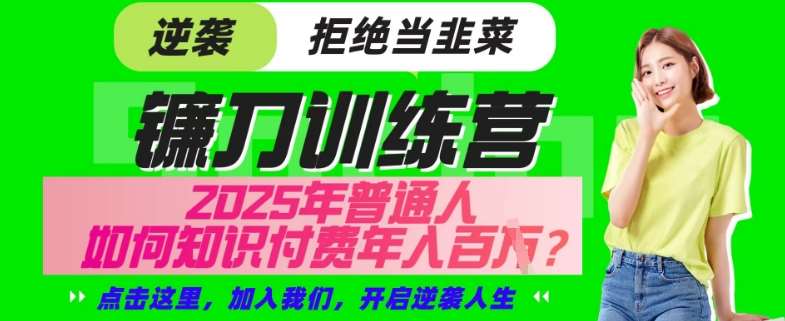 【网创项目终点站-镰刀训练营超级IP合伙人】25年普通人如何通过“知识付费”年入百个-仅此一版【揭秘】-靠谱项目库