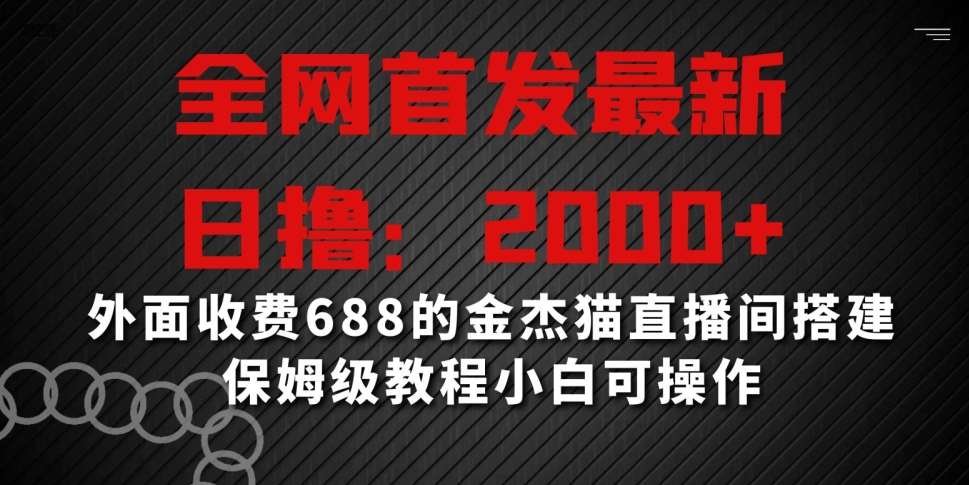 全网首发最新,日撸2000+,外面收费688的金杰猫直播间搭建,保姆级教程小白可操作【揭秘】-靠谱项目库