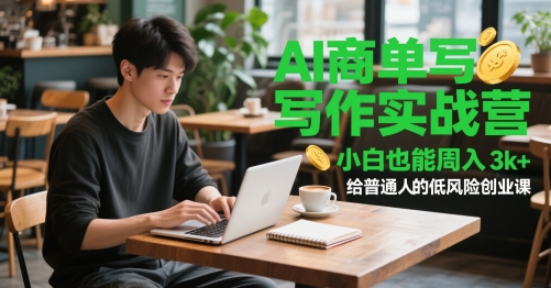 AI商单写作实战营，小白也能周入3k+，给普通人的低风险创业课-靠谱项目库