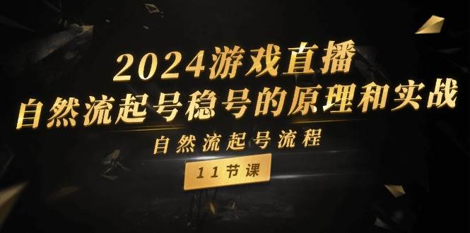 2024游戏直播自然流起号稳号的原理和实战，自然流起号流程（11节）-靠谱项目库