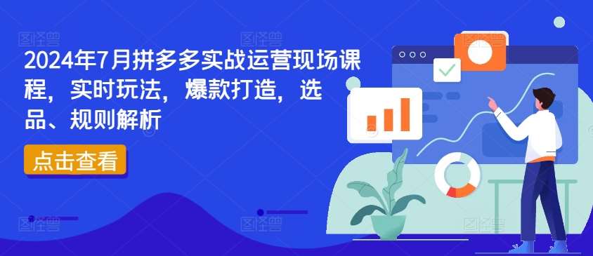 2024年7月拼多多实战运营现场课程，实时玩法，爆款打造，选品、规则解析-靠谱项目库