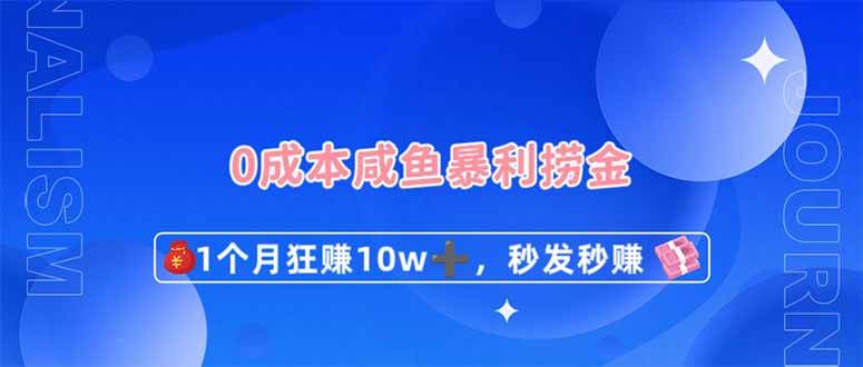 （14257期）0成本闲鱼暴利捞金，1个月狂赚10W+，秒发秒赚新玩法-靠谱项目库