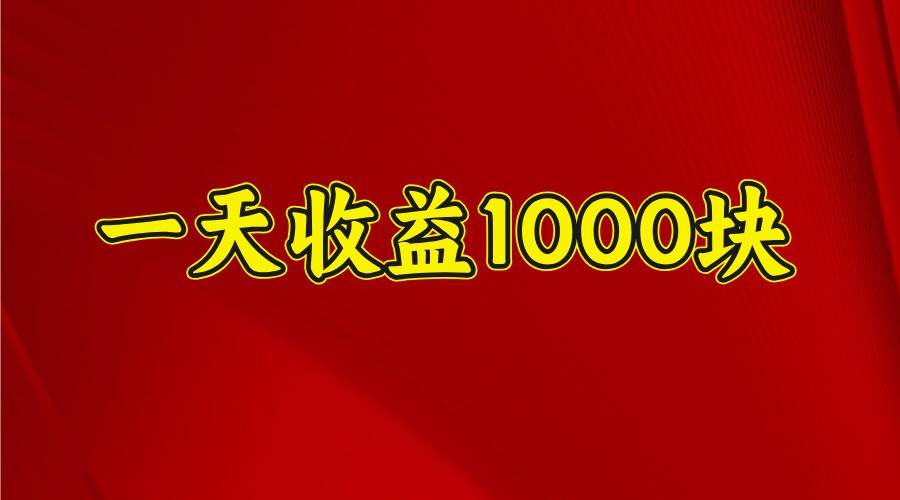 一天收益1000块，2025全网首发-靠谱项目库