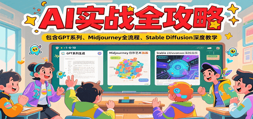 AI实战全攻略，包含GPT系列、Midjourney全流程、Stable Diffusion深度教学-靠谱项目库