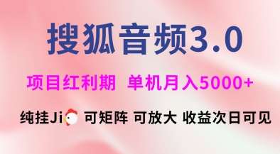 搜狐音频挂ji3.0.可矩阵可放大，独家技术，稳定月入5000+【揭秘】-靠谱项目库