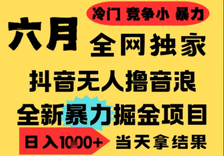 25年6月高爆抖音无人直播最新撸音浪掘金项目，小白可做，无脑日入1k+，门槛低可批量矩阵【揭秘】-靠谱项目库