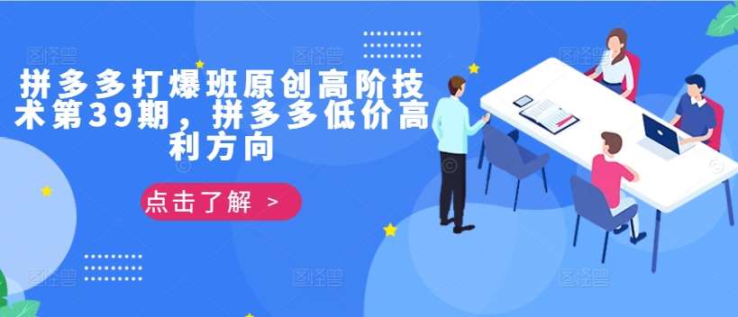 拼多多打爆班原创高阶技术第39期，拼多多低价高利方向-靠谱项目库