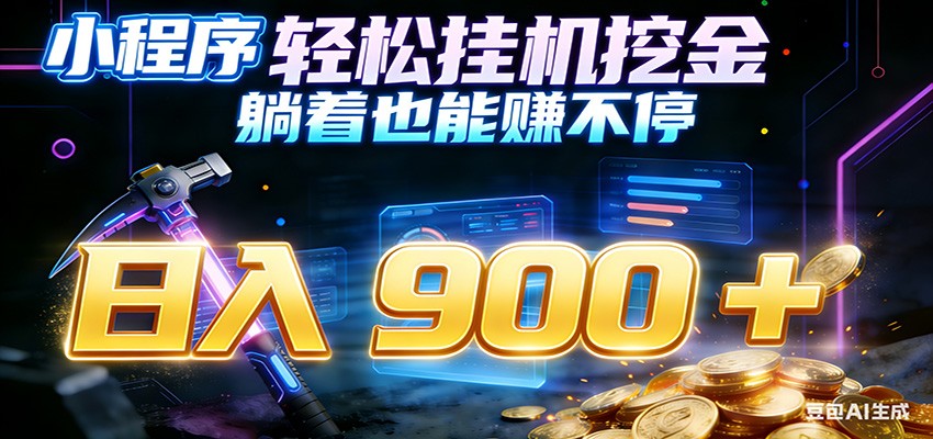 小程序挂机挖金,自动赚金币换现金,多号并行日入900+,轻松搞副业-靠谱项目库