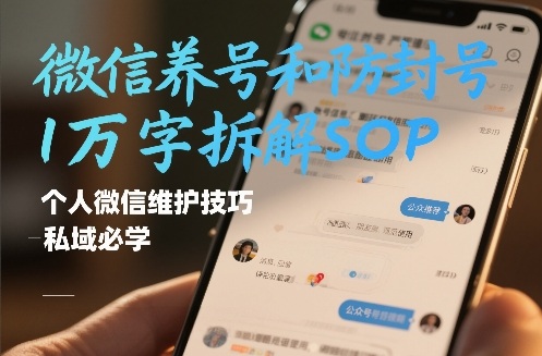 微信养号和防封号1万字拆解SOP,个人微信维护技巧,私域必学【文档】-靠谱项目库