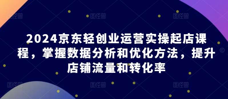 2024京东轻创业运营实操起店课程,掌握数据分析和优化方法,提升店铺流量和转化率-靠谱项目库