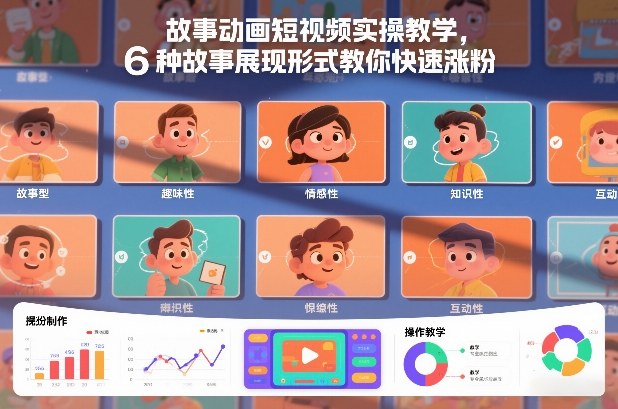 故事动画短视频实操教学，6种故事展现形式教你快速涨粉-靠谱项目库