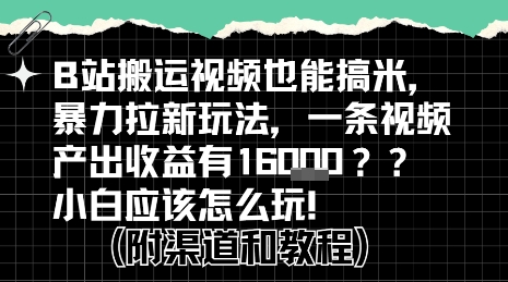 b站掘金计划?搬运视频也能挣拉新的收益,小白应该怎么玩!-靠谱项目库