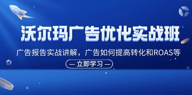 （11847期）沃尔玛广告优化实战班，广告报告实战讲解，广告如何提高转化和ROAS等-靠谱项目库