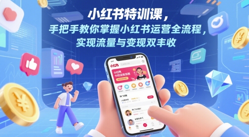 小红书特训课，手把手教你掌握小红书运营全流程，实现流量与变现双丰收-靠谱项目库