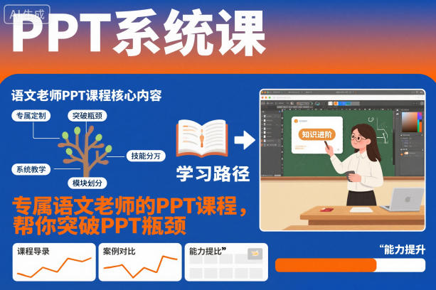 PPT系统课，专属语文老师的PPT课程，帮你突破PPT瓶颈-靠谱项目库