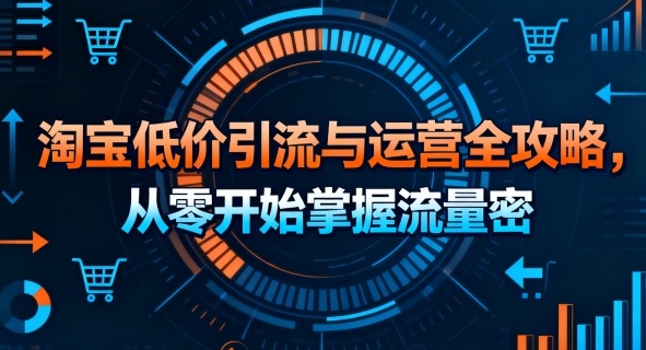 淘宝低价引流与运营全攻略，从零开始掌握流量密码-靠谱项目库