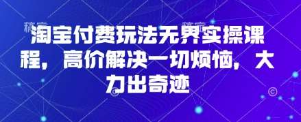 淘宝付费玩法无界实操课程，高价解决一切烦恼，大力出奇迹-靠谱项目库